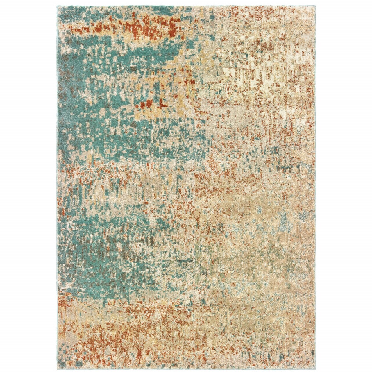 Edge Collections - 8' X 10' - Blue - Stain Resistant Abstract Area Rug for Living Spaces - 1 Piece